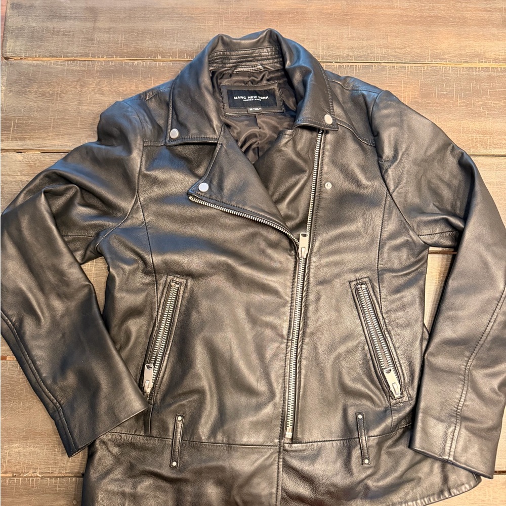 Marc New York Real Black Leather Jacket